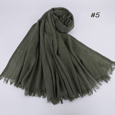 

yangzhoujinbei Exquisite Life Essentials Fashion Printed Long Scarf Cozy Soft Solid Color Cotton&Linen Womens Hair Scarf