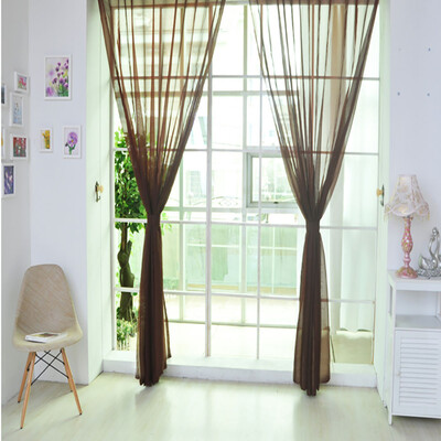 

Siaonvr 1 PCS Pure Color Tulle Door Window Curtain Drape Panel Sheer Scarf Valances