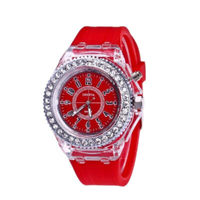 

Women Multi-Functional Silica Gel Nightlight Watch Fashion Lovely Student Wristwatch LED Electronic Quartz Watch