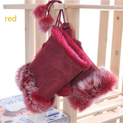 

Girls Women Winter Fashion Warm Faux Rabbit Fur Soft Fingerless Gloves Mitts