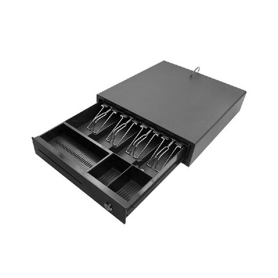 

Heavy Duty Cash Drawer Four-Grid Three-Gear POS Cash Register Drawers Cashbox with Money Tray&Lock RJ11 Interface Smart POS