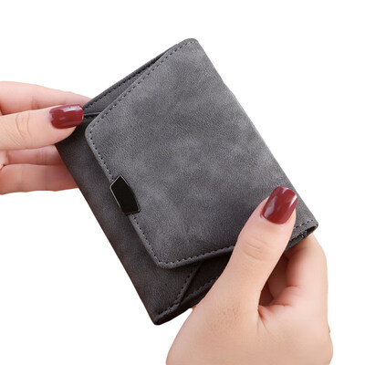 

Casual Women Mini Solid Color Multi Card Slots Short Wallet Purse Card Bag Pouch