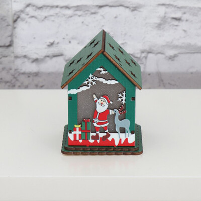 

Gobestart Wood House Cute Christmas Tree Hanging Ornaments Holiday Decoration