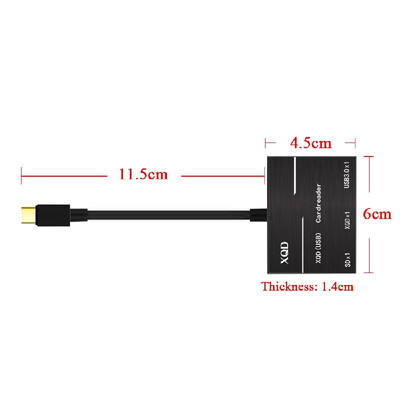 

Type-c to XQDSD Card High Speed Card Reader USB30HUB Compatible with USB3020 Silvery