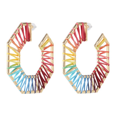 

Fashion Women Handmade Beads Big round drop Earrings Fringed Tassel Large Statement Earrings INS Jewelry 2019