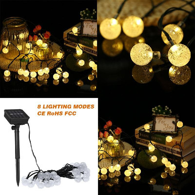 

Solar String Lights 197ft 30 LED Rope Light Bubble Ball Shape 8 Modes Multicolor for Party Garden Home Festival Decoration
