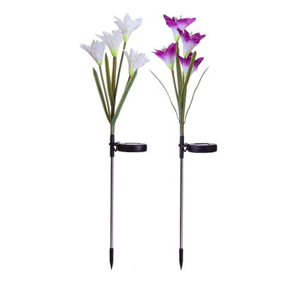 

4 Heads Solar LED Simulation Lily Light Garden Landscape Decorative Lamp