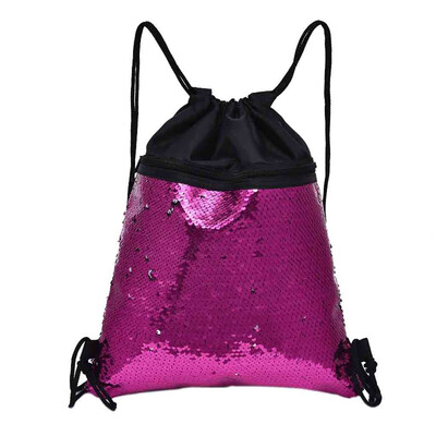 

Tailored Beach Bag Outdoor Fitness Bag Sequins Bunch Pocket Female Drawstring Backpack