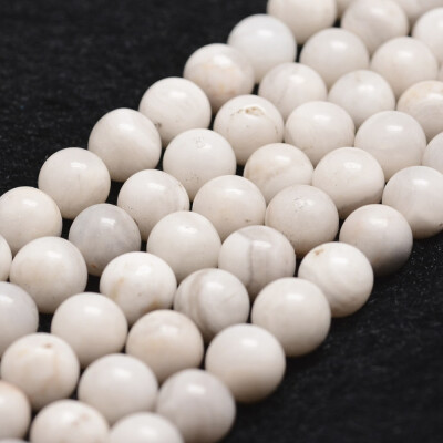 

Natural Crazy Agate Bead Strands Round White 8mm Hole 1mm about 44pcsstrand 149151