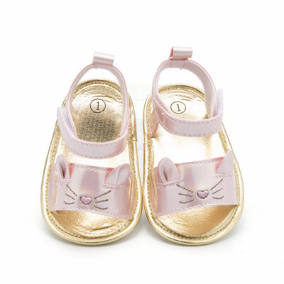 

Baby shoes Summer Baby Girl Sandals Cute Cat Soft Soled Golden Princess shoes Fashion Infant Girl Sandals New