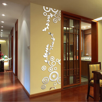 

Siaonvr Creative Circle Ring Acrylic Mirror Wall Stickers 3D Home Room Decor Decals SL