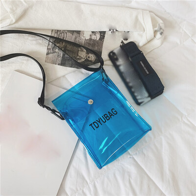 

Tailored Fashion Lady Letter Transparent Waterproof Mobile Phone Shoulder Messenger Bag