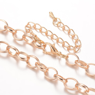 

Iron Cable Chain Necklace Makings Light Gold 30" 7mm