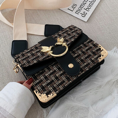 

Small bag woman 2019 new Chaohan version of the sub-splice small square bag autumn chain 100 oblique satchel bag