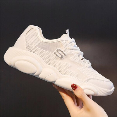 

DIWEINI 2019 Spring&Summer New Women Casual Shoes Mesh Flats Shoes Woman Fashion Breathable Soft lace-up Women Sneakers ZA60