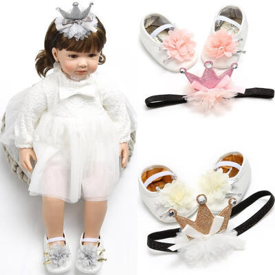 

Newborn Infant Girls Princess Flower Shoes Toddler First Kids Party Shoes