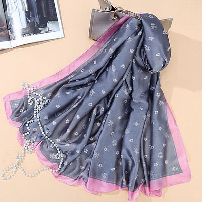 

Spring&summer new camellia silk scarf simulation silk scarf shawl beach towel wild dual-use one generation hair SK016