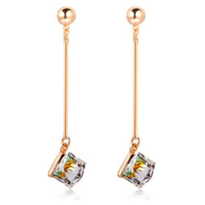 

Fashion Big Multicolor Charm Drop Earrings Crystal Stones Pop Long Jewelry New