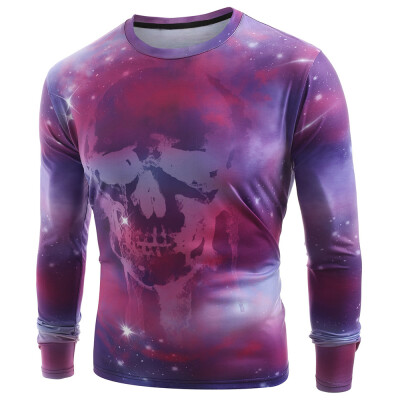 

Starry Sky Skull Print Long Sleeve T-shirt