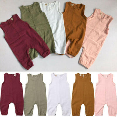 

Infant Newborn Baby Boy Girl Long Jumpsuit Romper Bodysuit Cotton Clothes Outfit