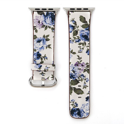 

Floral Watch Strap For Apple Watch Strap Bands Leather Flower Straps Band 38mm42mm Bracelets With Adapter
