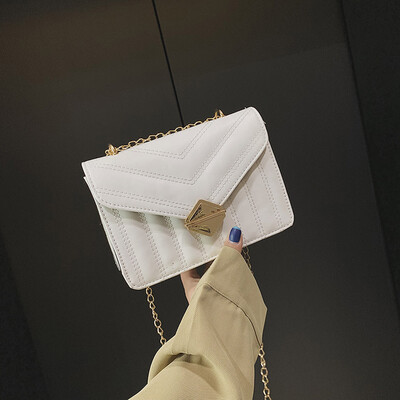 

Tailored Fashion Lady Retro Chain Wild Solid Color Shoulder Messenger Bag Small Squar Bag