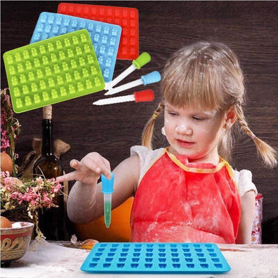 

50 Cavity Silicone Gummy Bear Chocolate Mold Candy Maker Ice Tray Jelly Mould