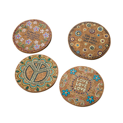 

4Pcs Natural Cork Round Cup Mat Anti-scalding Non-slip Coaster Coffee Tea Hot Drink Insulation Desktop Cup Mats