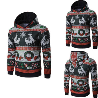 

Mens Hoodie Warm Hoody Hooded Sweatshirt Coat Christmas Outwear Sweater Jumper