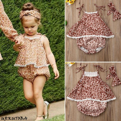

Baby Girls Newborn Clothes Leopard Romper Bodysuit Jumpsuit Summer Outfits Set