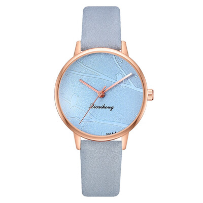 

Pastoral style casual quartz watch cute bird branch mirror fashion watch fashion print student watch