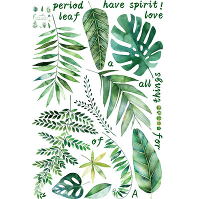 

Gobestart Banana Leaves Art Vinyl Mural Home Room Decor Wall Stickers