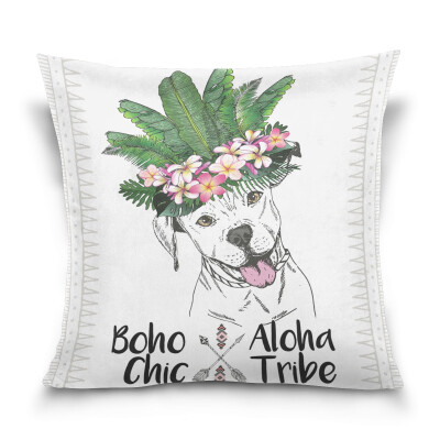 

ALAZA 16 X 16 inch Pillow Case Decorative Cushion Cover Pitbull Dog Pattern Pillowcase