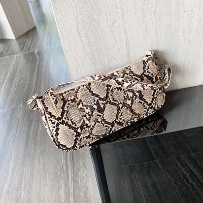 

Tailored Women Retro Serpentine Vintage Leather Bags Shoulder Bag Handle Baguette