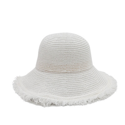 

Korean version hand-woven solid color hairy straw hat summer big eaves sunshade hat fashion 100 leisure fisherman hat woman