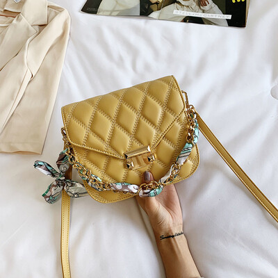 

Small bag female Korean version of the wild lock single back Messenger bag fashion rhombic chain small square bag