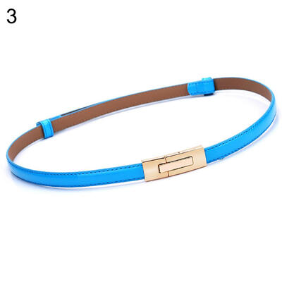 

Fashion Women Solid Color Insert Buckle Belt Waist Strap Waistband Dress Decor