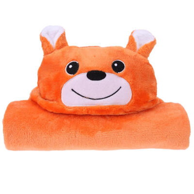 

3D Lovely Soft Fleece Baby Bath Towel Kids Hooded Cloak Blanket