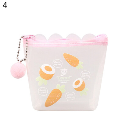 

Cute Flamingo Pineapple Transparent Pompom Ball Pendant Girl Student Coin Purse