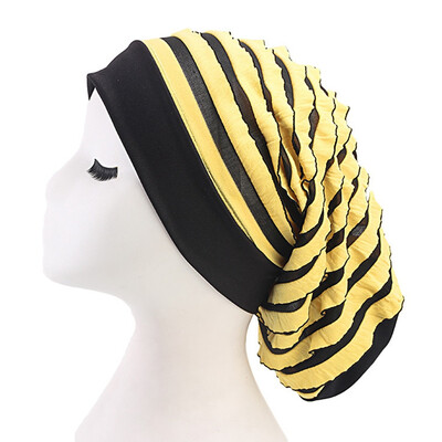 

Muslim Women Elastic Turban Hijab Hat Stripes Cancer Chemo Cap Head Scarf