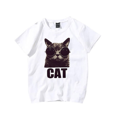 

Summer Loose Cat Printed Women T shirt Casual Tee Top Round Collar Female T Shirt Short-Sleeved Woman Tops Wild T-Shirt 3XL
