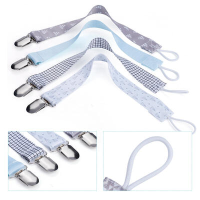 

Greensen 4pcs Baby Pacifier Clip Chain Printing Cotton Strap Soother Nipple Holder for Infant Child Set