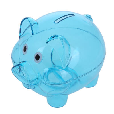 

Plastic Clear Money Saving Box CashCoin Safe Box Cartoon Pig Piggy Bank