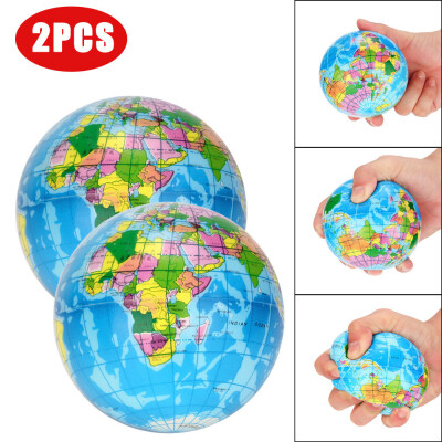 

Gotoamei 2PCs Stress Relief World Map Foam Ball Atlas Globe Palm Ball Planet Earth Ball