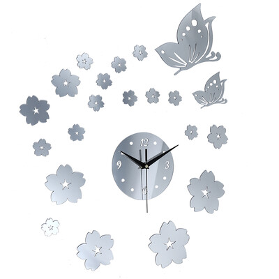 

Creative Crystal Solid Mirror Wall Clock Stickers Home TV Background Decor