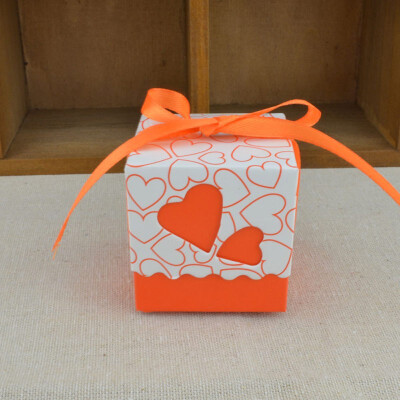 

FUNNYBUNNY Wedding Bridal Favor Gift Candy Boxes Case Hollow Heart Shape Wrap Boxs Bag with Ribbon Party Table Decor KitTreatBox