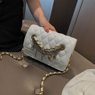 

Small fragrance bag female 2019 autumn new wave Korean version of the fashion rhombic wild chain shoulder slung small square bag