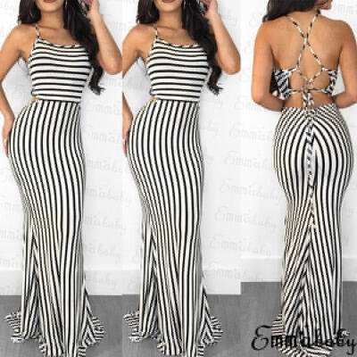 

USA Fashion Women Summer Boho Long Maxi Dress Evening Cocktail Party Beach Dress