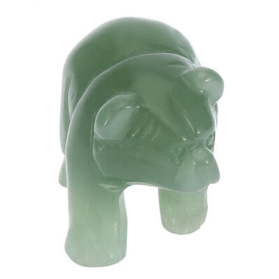 

Greensen Green Crystal Carved Lucky Elephant Small Feng Shui Statue Handmade Gift Decoration