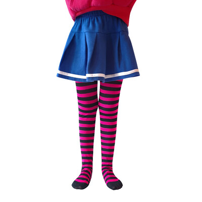 

Tailored 6-8year-old Girls Festival Christmas Stripe Printed Pantyhose Stockings
